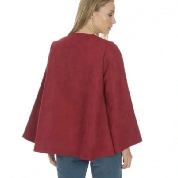 JAYLEY Red Luxury Faux Suede Jacket New One Size - Picture 3 of 9